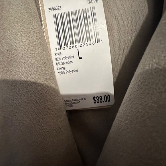 Philosophy Taupe Sleeveless Moto Vest Jacket L With Zipper Pockets & Notch Lapel - Picture 4 of 12